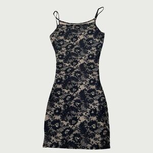Lace Print Bodycon Shapewear Dress